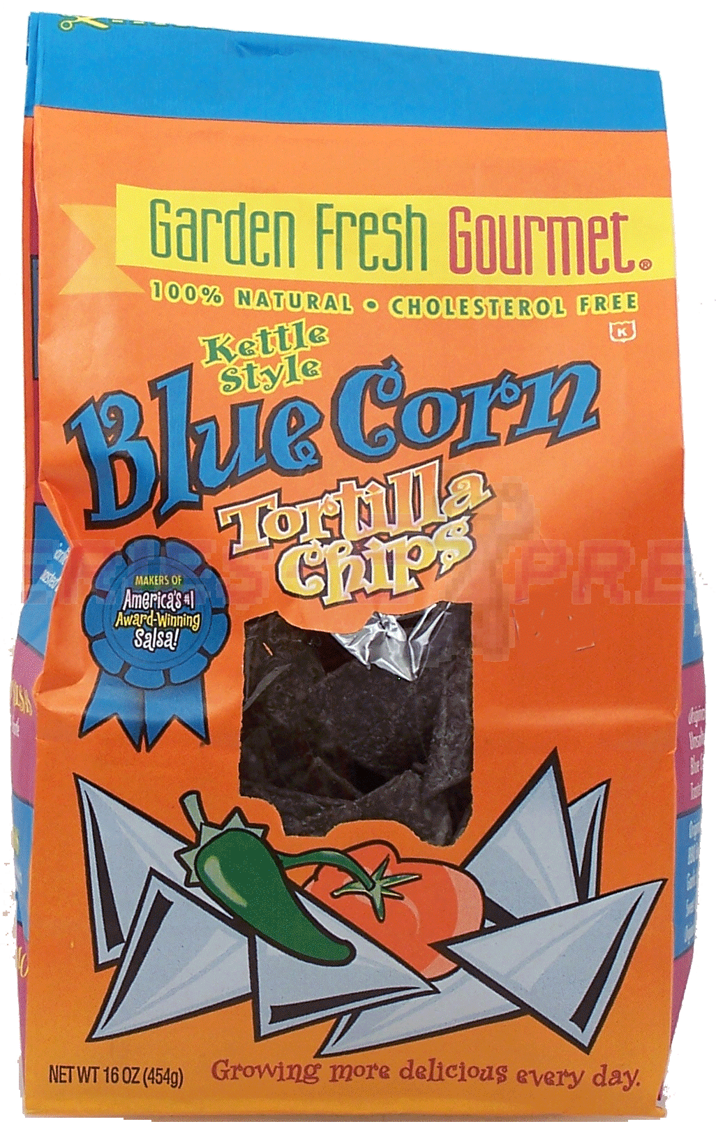 Garden Fresh Naturals kettle style blue corn tortilla chips, 100% natural Full-Size Picture